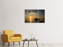 Laden Sie das Bild in den Galerie-Viewer, Leinwandbild 3-teilig Liebe den Sonnenuntergang am Meer