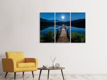 Laden Sie das Bild in den Galerie-Viewer, Leinwandbild 3-teilig Eine Nacht bei Vollmond
