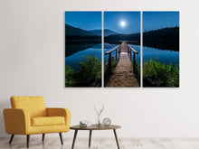 Laden Sie das Bild in den Galerie-Viewer, Leinwandbild 3-teilig Eine Nacht bei Vollmond