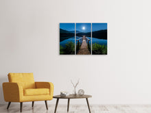 Laden Sie das Bild in den Galerie-Viewer, Leinwandbild 3-teilig Eine Nacht bei Vollmond