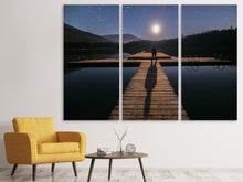 Laden Sie das Bild in den Galerie-Viewer, Leinwandbild 3-teilig Allein bei Vollmond