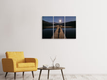 Laden Sie das Bild in den Galerie-Viewer, Leinwandbild 3-teilig Allein bei Vollmond