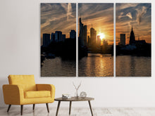 Laden Sie das Bild in den Galerie-Viewer, Leinwandbild 3-teilig Sonnenuntergang an der Skyline