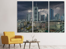 Laden Sie das Bild in den Galerie-Viewer, Leinwandbild 3-teilig Frankfurt in der Abend Dämmerung