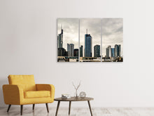 Laden Sie das Bild in den Galerie-Viewer, Leinwandbild 3-teilig Skyline Frankfurt Deutschland