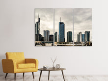 Laden Sie das Bild in den Galerie-Viewer, Leinwandbild 3-teilig Skyline Frankfurt Deutschland