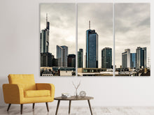 Laden Sie das Bild in den Galerie-Viewer, Leinwandbild 3-teilig Skyline Frankfurt Deutschland