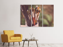 Laden Sie das Bild in den Galerie-Viewer, Leinwandbild 3-teilig XL Pinsel