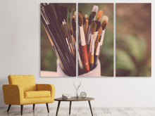 Laden Sie das Bild in den Galerie-Viewer, Leinwandbild 3-teilig XL Pinsel