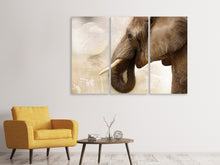 Laden Sie das Bild in den Galerie-Viewer, Leinwandbild 3-teilig Portrait eines Elefant
