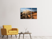 Laden Sie das Bild in den Galerie-Viewer, Leinwandbild 3-teilig Elefanten in der Wüste