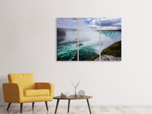 Laden Sie das Bild in den Galerie-Viewer, Leinwandbild 3-teilig Action am Wasserfall