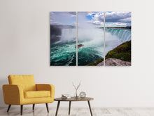 Laden Sie das Bild in den Galerie-Viewer, Leinwandbild 3-teilig Action am Wasserfall