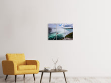 Laden Sie das Bild in den Galerie-Viewer, Leinwandbild 3-teilig Action am Wasserfall