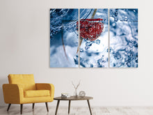 Laden Sie das Bild in den Galerie-Viewer, Leinwandbild 3-teilig Himbeere im Wasser