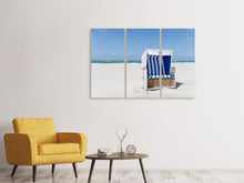 Laden Sie das Bild in den Galerie-Viewer, Leinwandbild 3-teilig Strandkorb 271