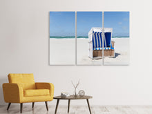 Laden Sie das Bild in den Galerie-Viewer, Leinwandbild 3-teilig Strandkorb 271