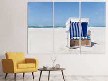 Laden Sie das Bild in den Galerie-Viewer, Leinwandbild 3-teilig Strandkorb 271