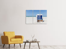 Laden Sie das Bild in den Galerie-Viewer, Leinwandbild 3-teilig Strandkorb 271