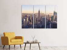 Laden Sie das Bild in den Galerie-Viewer, Leinwandbild 3-teilig New York bei Sonnenaufgang