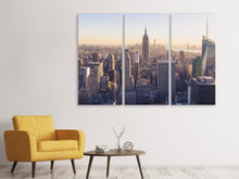 Laden Sie das Bild in den Galerie-Viewer, Leinwandbild 3-teilig New York bei Sonnenaufgang