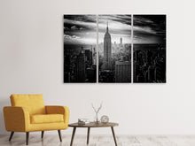 Laden Sie das Bild in den Galerie-Viewer, Leinwandbild 3-teilig Empire State Building sw