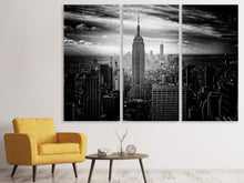 Laden Sie das Bild in den Galerie-Viewer, Leinwandbild 3-teilig Empire State Building sw