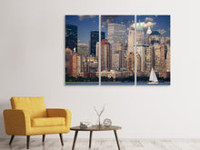 Laden Sie das Bild in den Galerie-Viewer, Leinwandbild 3-teilig Segeltörn New York