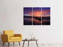 Laden Sie das Bild in den Galerie-Viewer, Leinwandbild 3-teilig Farbenprächtiger Sonnenuntergang