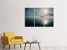 Laden Sie das Bild in den Galerie-Viewer, Leinwandbild 3-teilig Fischer im Sonnenaufgang