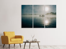 Laden Sie das Bild in den Galerie-Viewer, Leinwandbild 3-teilig Fischer im Sonnenaufgang