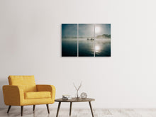 Laden Sie das Bild in den Galerie-Viewer, Leinwandbild 3-teilig Fischer im Sonnenaufgang
