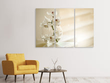 Laden Sie das Bild in den Galerie-Viewer, Leinwandbild 3-teilig Orchidee im Glas