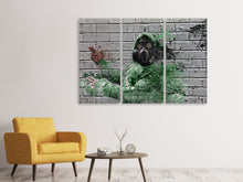 Laden Sie das Bild in den Galerie-Viewer, Leinwandbild 3-teilig Graffiti Gasmaske
