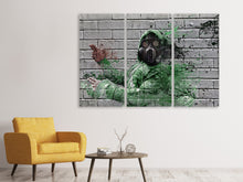 Laden Sie das Bild in den Galerie-Viewer, Leinwandbild 3-teilig Graffiti Gasmaske
