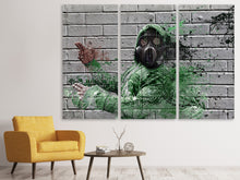 Laden Sie das Bild in den Galerie-Viewer, Leinwandbild 3-teilig Graffiti Gasmaske