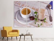Laden Sie das Bild in den Galerie-Viewer, Leinwandbild 3-teilig Lieblingsgetränk Kaffee