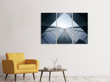 Laden Sie das Bild in den Galerie-Viewer, Leinwandbild 3-teilig Architektur aus Glas