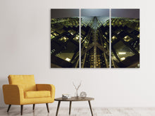 Laden Sie das Bild in den Galerie-Viewer, Leinwandbild 3-teilig Imposante Architektur in der Nacht