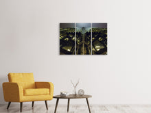 Laden Sie das Bild in den Galerie-Viewer, Leinwandbild 3-teilig Imposante Architektur in der Nacht