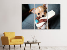 Laden Sie das Bild in den Galerie-Viewer, Leinwandbild 3-teilig Gehorsamer Chihuahua