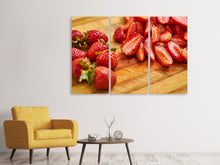 Laden Sie das Bild in den Galerie-Viewer, Leinwandbild 3-teilig Süsse Erdbeeren