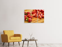 Laden Sie das Bild in den Galerie-Viewer, Leinwandbild 3-teilig Süsse Erdbeeren