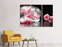 Laden Sie das Bild in den Galerie-Viewer, Leinwandbild 3-teilig Ein Glas Bonbons