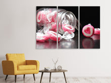 Laden Sie das Bild in den Galerie-Viewer, Leinwandbild 3-teilig Ein Glas Bonbons