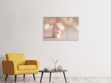 Laden Sie das Bild in den Galerie-Viewer, Leinwandbild 3-teilig Süsse Herzen XL