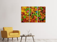 Laden Sie das Bild in den Galerie-Viewer, Leinwandbild 3-teilig Bunte Fruchtgummis