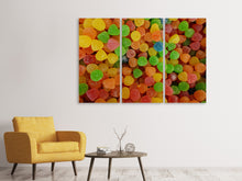 Laden Sie das Bild in den Galerie-Viewer, Leinwandbild 3-teilig Bunte Fruchtgummis