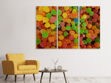Laden Sie das Bild in den Galerie-Viewer, Leinwandbild 3-teilig Bunte Fruchtgummis