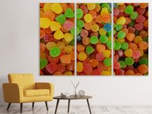 Laden Sie das Bild in den Galerie-Viewer, Leinwandbild 3-teilig Bunte Fruchtgummis